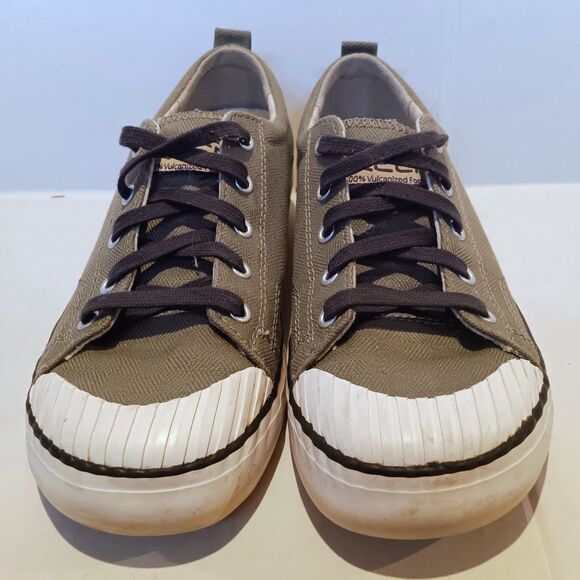 Keen Elsa Canvas Sneakers-Size 8.5-Vulcanized Rubber Toe-Odor Control-Army Green - Picture 2 of 8